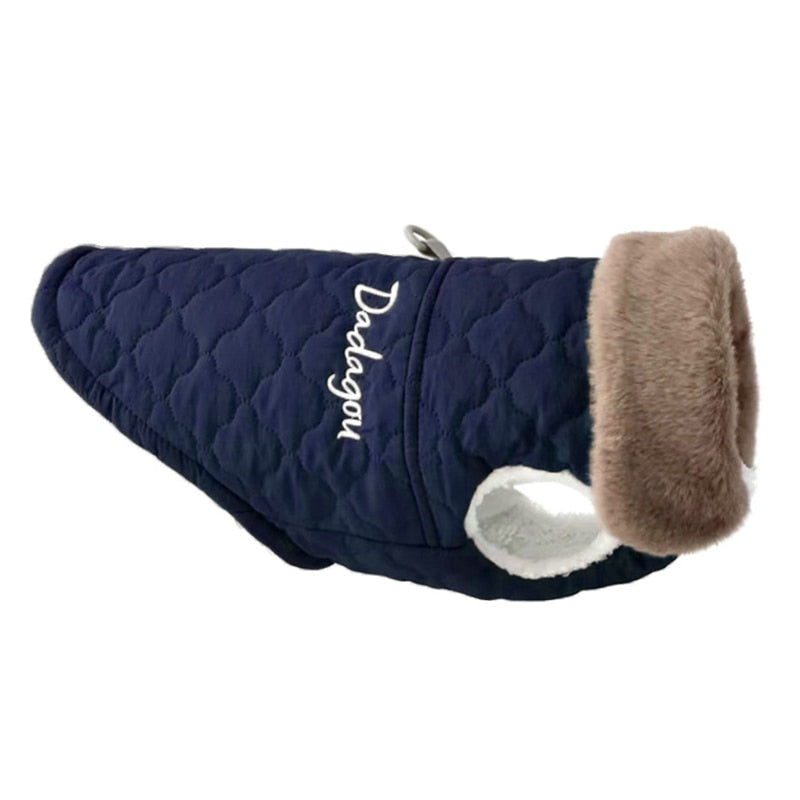 Waterproof Fur Collar Dog Jacket Winter Warm Fleece