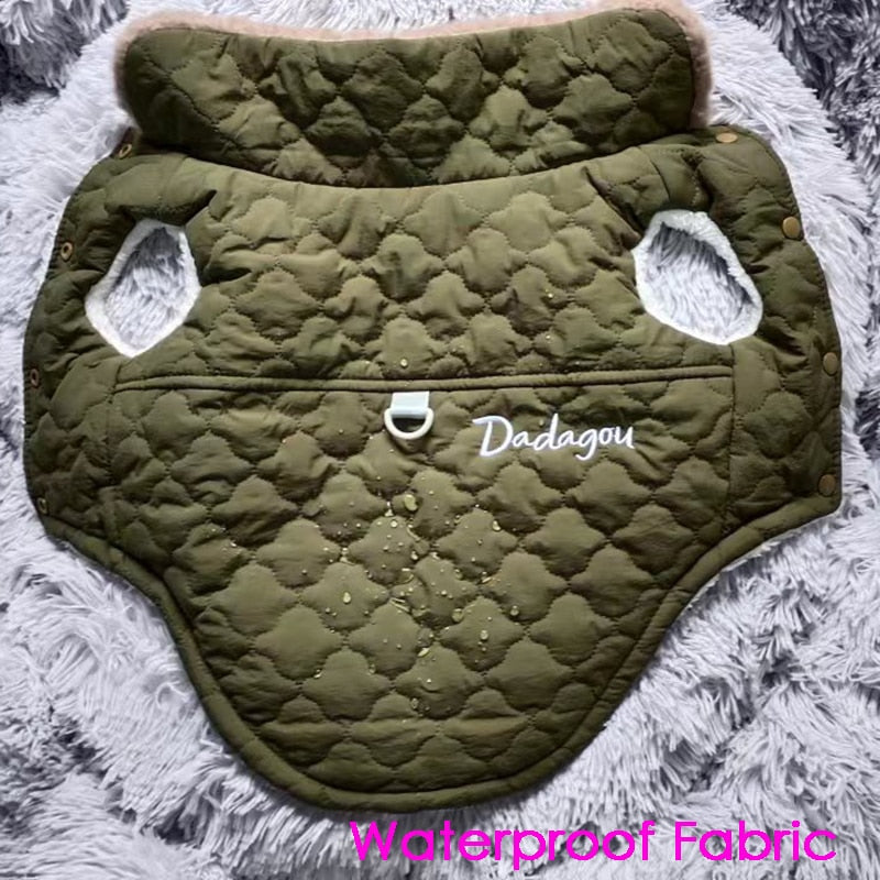 Waterproof Fur Collar Dog Jacket Winter Warm Fleece
