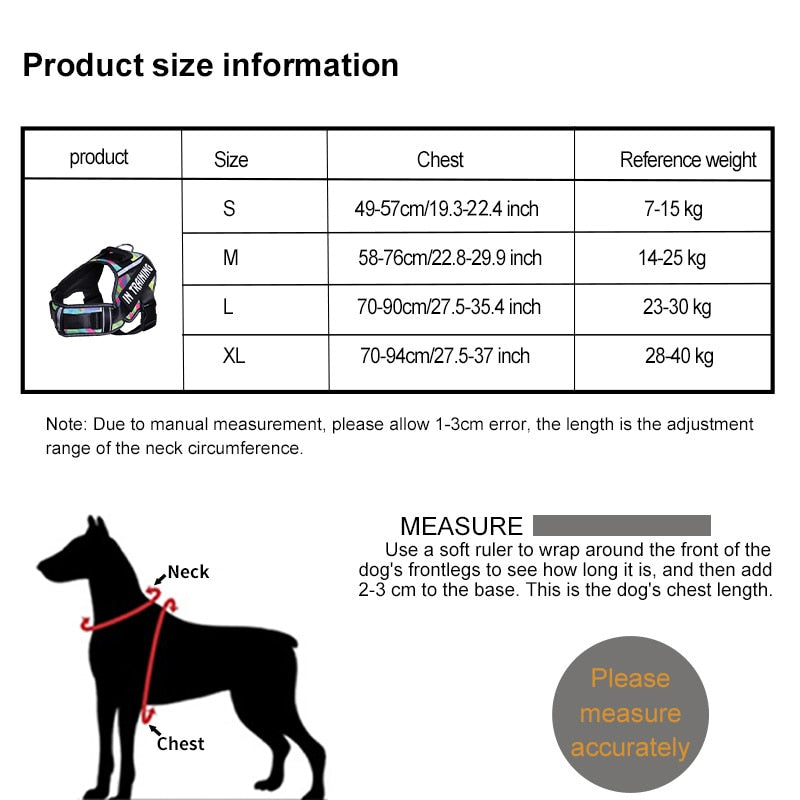 Personalised And Reflective Adjustable Dog Harness(Sizes: S-XL)