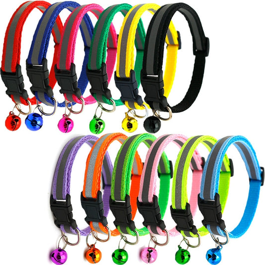 Reflective Nylon Dog Collar Night Safety Flashing Light Up Adjustable