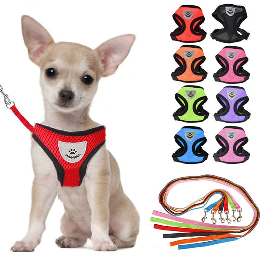 Nylon Mesh Harness And Lead Breathable for Small Dogs & Puppies