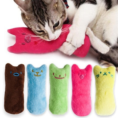 Teeth Grinding Catnip Toys Funny Interactive Plush Cat Toy