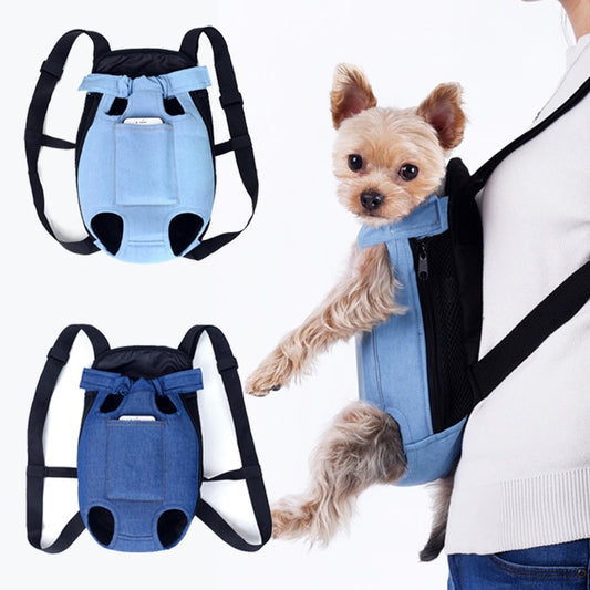 Denim Pet Dog/Cat Backpack for Outdoor Travel