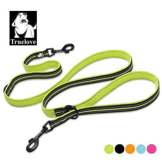 Truelove 7 In 1 Multi-Function Adjustable Dog Lead Hand Free Pet Training Lead Reflective Multi-Purpose Dog Lead