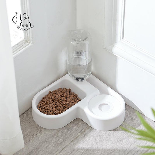 Automatic Water & Food Dispenser Bowls For Cats & Dogs(Space saving corner design)