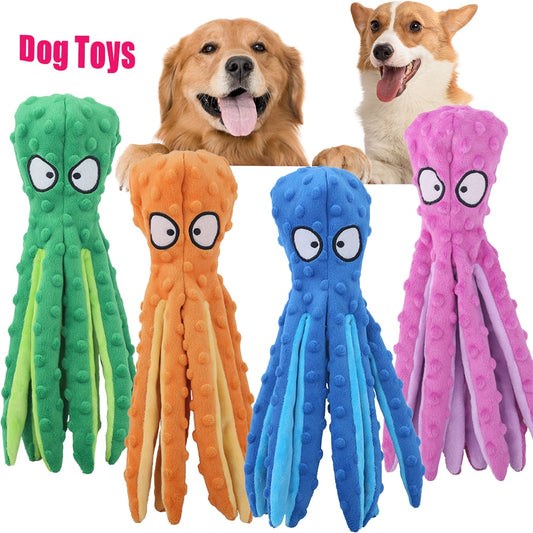 Plush Toy Octopus Shell Puzzle Toy Bite Resistant Interactive Pet Dog Teeth Cleaning Chew