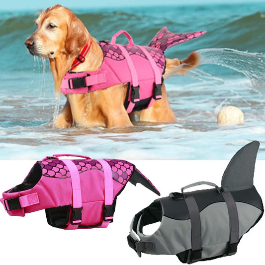 Dog Swimming Vest for Summer Mermaid & Shark Swimwear Dog Life Jacket Harness