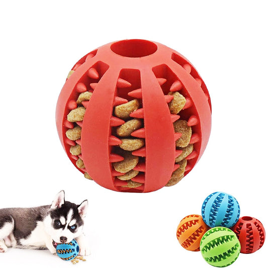 Food Ball Toy with Elasticity Tooth Cleaning Rubber For Dogs & Pups