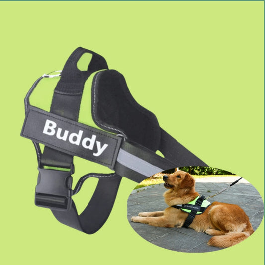 Personalised Dog Harness Reflective Breathable Adjustable for NO PULL Training