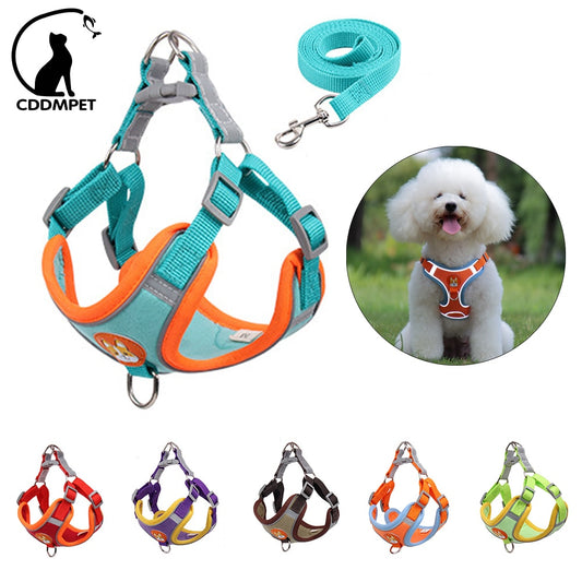 No Pull Pet Dog Harness and Lead Set Adjustable Harness with Reflective Vest