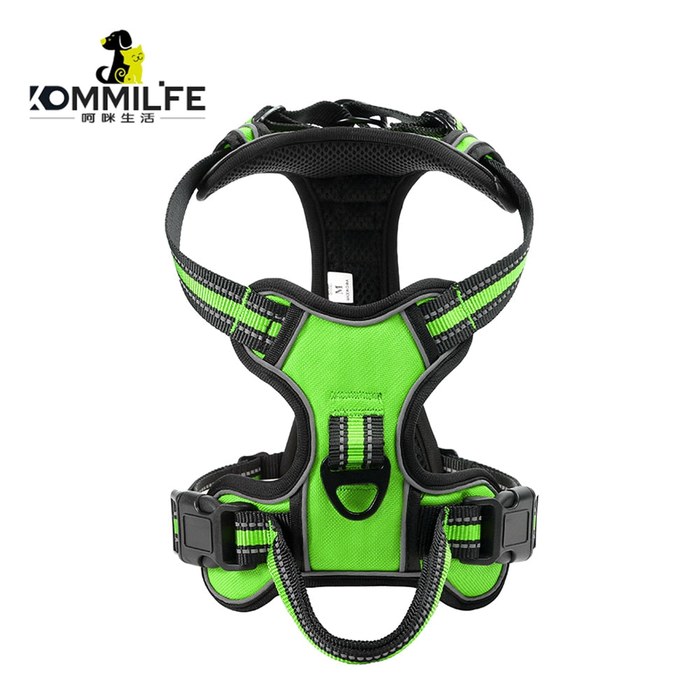 Nylon Adjustable Dog Harness Reflective Soft Breathable No Pull Dog Harness