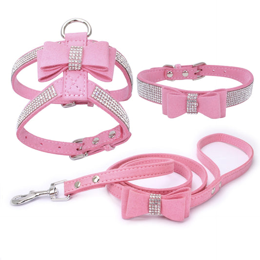 Rhinestone Bow Harness & Leads for Small Dogs & Cats