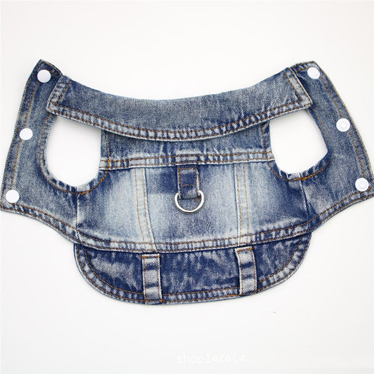 Dog Cool Denim Dog Jacket for Small Medium Dogs