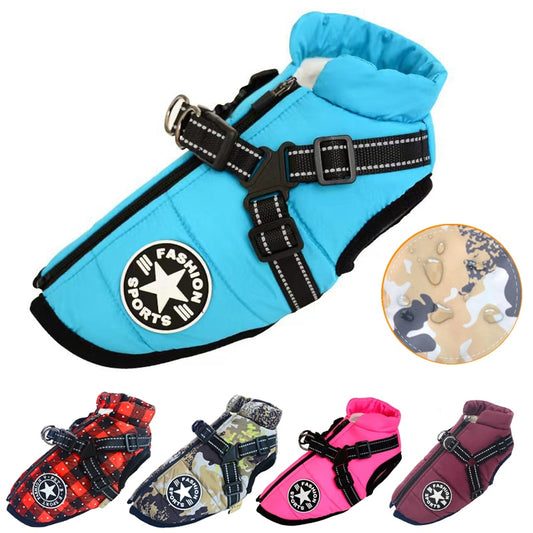 Dog Jacket With Harness Warm & Waterproof